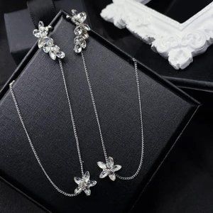 New Flower Thread Earrings with Cuff